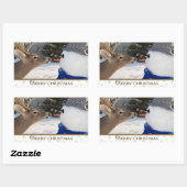 Sticker Rectangulaire Christmas Deer et Snowman (Feuille)