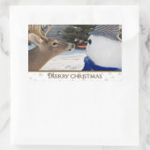 Sticker Rectangulaire Christmas Deer et Snowman (Sac)