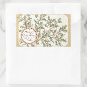 Sticker Rectangulaire Christmas Holly Jolie Antique Salutation (Sac)