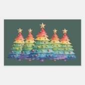 Sticker Rectangulaire Christmas Pride Rainbow LGBTQ Equal Rights Gay  (Devant)