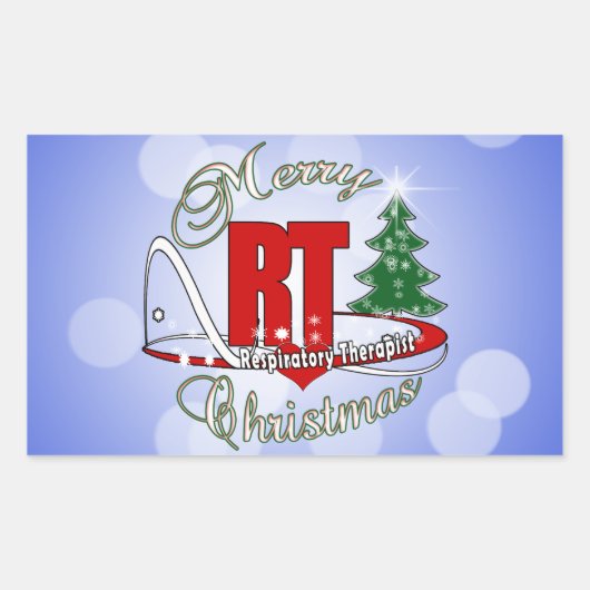 Sticker Rectangulaire CHRISTMAS RT Respiratory Therapy (Devant)