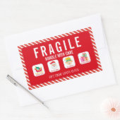 Sticker Rectangulaire Christmas Santa Claus Fragile Gift Delivery (Enveloppe)