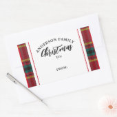 Sticker Rectangulaire Christmas Tartan Plaid Nom de famille Cadeau (Enveloppe)
