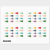 Sticker Rectangulaire Christmas trees, Ornaments for a Joyful Season (Feuille)