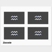 Sticker Rectangulaire Chrome Aquarius signe zodiaque Styles de fibre de  (Feuille)