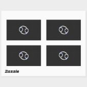 Sticker Rectangulaire Chrome comme cancer Zodiac Connexion Noir (Feuille)