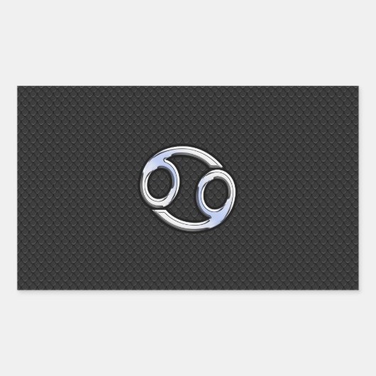 Sticker Rectangulaire Chrome comme cancer Zodiac Connexion Noir (Devant)