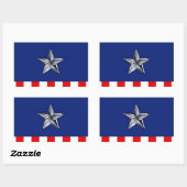 Sticker Rectangulaire Chrome Comme étoile sur Festive Patriotic couleurs (Feuille)