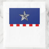 Sticker Rectangulaire Chrome Comme étoile sur Festive Patriotic couleurs (Sac)