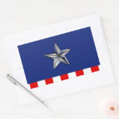 Sticker Rectangulaire Chrome Comme étoile sur Festive Patriotic couleurs (Enveloppe)