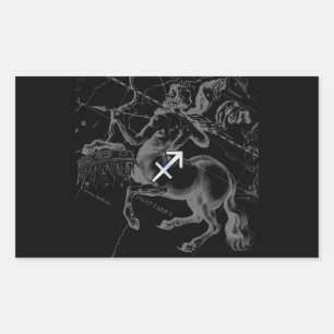 Sticker Rectangulaire Chrome Comme Sagittarius Signe Zodiaque Hevelius D