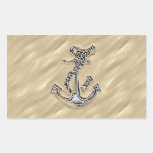 Sticker Rectangulaire Chrome Like Rope Anchor (Devant)
