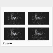 Sticker Rectangulaire Chrome Style Aries Zodiac Connexion Hevelius (Feuille)