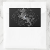 Sticker Rectangulaire Chrome Style Leo Zodiac Carte Hevelius 1690 (Sac)