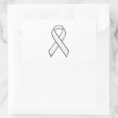 Sticker Rectangulaire Chrome Style White Ribbon Awareness (Sac)