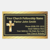 Sticker Rectangulaire Church Pastor Classy Gold et Black Business (Devant)