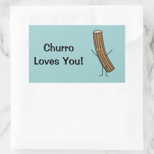 Sticker Rectangulaire Churro T'Aime ! (Sac)