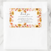 Sticker Rectangulaire chute d'aquarelle fleurs merci infos commerciales (Sac)