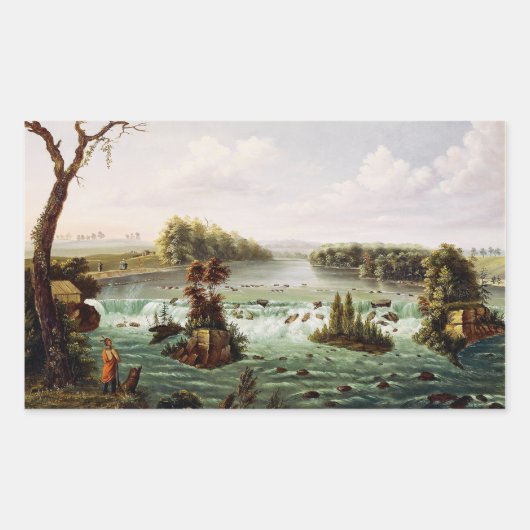Sticker Rectangulaire Chutes de Saint Anthony par Henry Lewis (Devant)