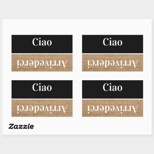 Sticker Rectangulaire Ciao - salutations en italien (Feuille)