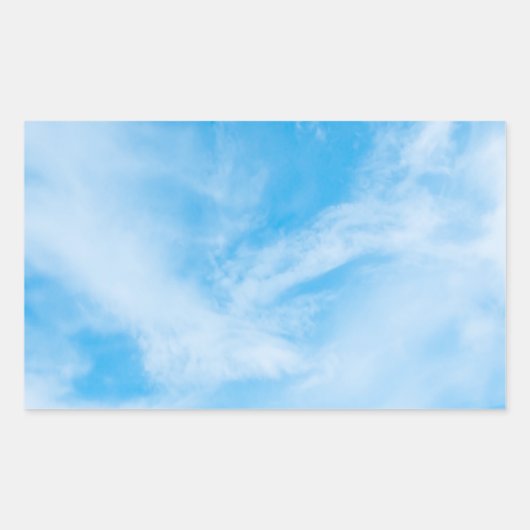 Sticker Rectangulaire Ciel bleu Nature Nuages blancs Modèle blanc (Devant)
