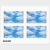 Sticker Rectangulaire Ciel bleu nuages blancs Ciel céleste Arrière - pla (Feuille)