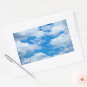Sticker Rectangulaire Ciel bleu nuages blancs Ciel céleste Arrière - pla (Enveloppe)