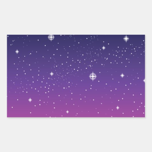 Sticker Rectangulaire Ciel nocturne étoilé violet foncé (Devant)