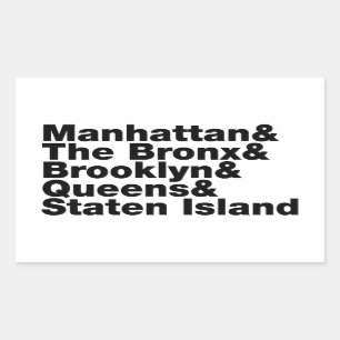 Sticker Rectangulaire Cinq Boroughs ~ New York