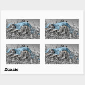 Sticker Rectangulaire Cinquante ans rétro Abandon de l'automobile antiqu (Feuille)