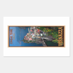 Sticker Rectangulaire Cinque Terre - Vernazza d'en haut