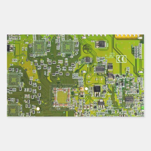 Sticker Rectangulaire Circuit imprimé circuit imprimé circuit vert circu (Devant)
