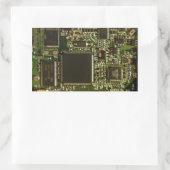 Sticker Rectangulaire Circuit imprimé vert macro | Photo de PCB (Sac)