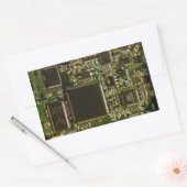 Sticker Rectangulaire Circuit imprimé vert macro | Photo de PCB (Enveloppe)