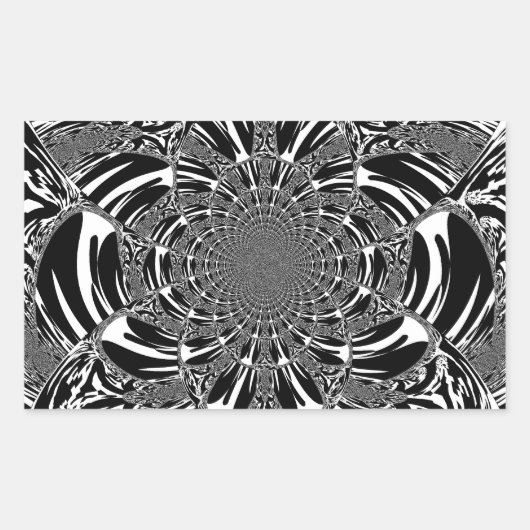 Sticker Rectangulaire Circulaire Zebra Kaleidoscope Art (Devant)