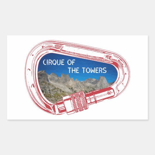 Sticker Rectangulaire Cirque Des Tours Escalade Carabiner (Devant)