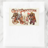 Sticker Rectangulaire Cirque Procession Eléphant Art antique (Sac)