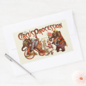 Sticker Rectangulaire Cirque Procession Eléphant Art antique (Enveloppe)