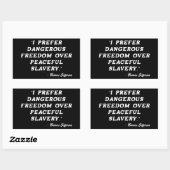 Sticker Rectangulaire Citation dangereuse de Thomas Jefferson sur la lib (Feuille)