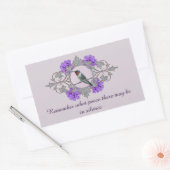 Sticker Rectangulaire Citation de Desiderata et colibri pacifique (Enveloppe)