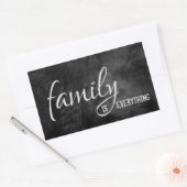 Sticker Rectangulaire citation de famille en cuir noir (Enveloppe)