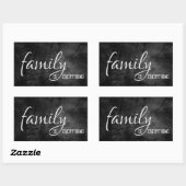 Sticker Rectangulaire citation de famille en cuir noir (Feuille)