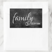 Sticker Rectangulaire citation de famille en cuir noir (Sac)