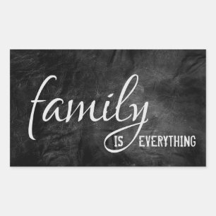 Sticker Rectangulaire citation de famille en cuir noir