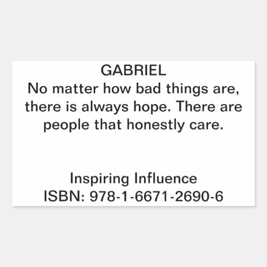 Sticker Rectangulaire Citation de Gabriel dans "Inspirer l'influence" (Devant)