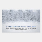 Sticker Rectangulaire Citation de Henry Longfellow Inspirational "Faites (Devant)