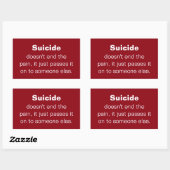 Sticker Rectangulaire Citation de prévention du suicide (Feuille)