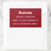 Sticker Rectangulaire Citation de prévention du suicide (Sac)