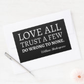 Sticker Rectangulaire Citation De Shakespeare - Amour, Confiance Et Erre (Enveloppe)