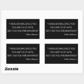 Sticker Rectangulaire Citation De Shakespeare - Bataille De Wits (Feuille)